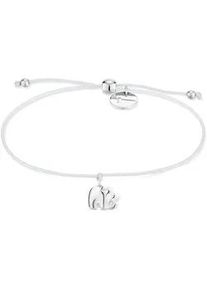 Armband Tamaris "Schmuck Geschenk Edelstahl Textil Armkette Little Elephant", bunt (silberfarben, wei&szlig;), Armb&auml;nder, Damen, 24cm, Edelstahl Textil, Edelstahl, Textil, Armband