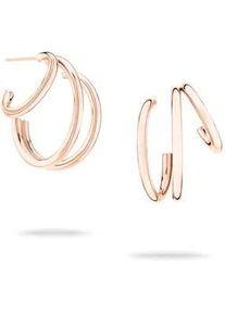 Paar Creolen ECHTZEIT "Schmuck Geschenk Edelstahl Ohrringe Modern Lines", rosa (ros&eacute;goldfarben), Ohrringe, Damen, 22mm, Edelstahl