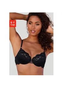 B&uuml;gel-BH Lascana, Damen, Gr. 80, Cup C, schwarz, Microtouch, Obermaterial: 88% Polyamid, 12% Elasthan, BHs B&uuml;gel-BH, in einem aufregenden Leo-Look, sexy Dessous