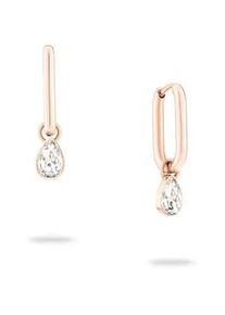 Paar Creolen ECHTZEIT "Schmuck Geschenk Edelstahl Ohrringe Like Diamonds Tropfen", rosa (ros&eacute;goldfarben, kristallwei&szlig;, kristallwei&szlig;), Ohrringe, Damen, Edelstahl, mit Zirkonia (synth.) - Einh&auml;nger abnehmbar