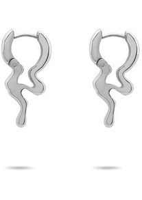 Paar Creolen Liebeskind Berlin "Schmuck Geschenk Edelstahl Ohrringe The Melting Organic", silber (silberfarben), Ohrringe, Damen, Edelstahl