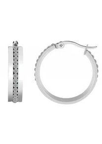 Adelia&acute;s Paar Creolen ADELIA ́S "Damen Creolen aus poliertem Edelstahl und Strass &Oslash; 25 mm", silber, Ohrringe, Damen, Damen, Edelstahl