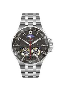 Automatikuhr Carl von Zeyten "Kirchzarten", silber (silberfarben, schwarz), Armbanduhren, Herren, Automatikuhr, Armbanduhr, Herrenuhr, Made in Germany, Mechanische Uhr