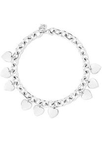 Armband ECHTZEIT "Schmuck Geschenk Edelstahl Armkette Endless Love Herzen", silber (silberfarben), Armb&auml;nder, Damen, 23cm, Edelstahl, Armband