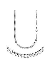 Collierkettchen Firetti "Schmuck Geschenk Silber 925 Armband Kette Panzerkette diamantiert" Gr. 60, silber (silberfarben), Halsketten, Damen, 60, Silber 925 (Sterlingsilber), B: 4,5mm, Made in Germany, B:4,5mm