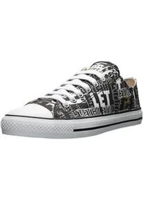 Sneaker Ethletic "Trainer White Cap Lo Cut", Damen, Gr. 39, schwarz-wei&szlig; (letters schwarz, just wei&szlig;), Obermaterial: 100% Baumwolle; Sohle: 100% Naturkautschuk, Schuhe Sneaker, Keine Angabe