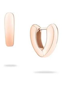 Paar Creolen ECHTZEIT "Schmuck Geschenk Edelstahl Ohrringe The Modern Basic", rosa (ros&eacute;goldfarben), Ohrringe, Damen, Edelstahl