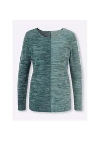 Strickpullover Classic Basics "Pullover", Damen, Gr. 46, petrol, kalkmint, meliert, 100% Polyacryl, gemustert, mehrfarbig, meliert, Pullover Strickpullover
