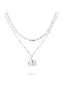 Ketten-Set Tamaris "Schmuck Geschenk Edelstahl Halskette Little Elephant", silber (silberfarben), Halsketten, Damen, Edelstahl, L: 47 B: 3mm, B:3mm