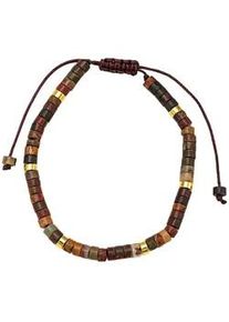 Armband Firetti "Schmuck Geschenk Edelstahl Armschmuck Armkette Edelstein", gold (gelbgoldfarben, braun, hellbraun, gr&uuml;n, schwarz, braun, hellbraun, gr&uuml;n, schwarz), Armb&auml;nder, Damen, 28cm, Edelstahl Textil, Edelstahl, Textil, Armband, Made in Germany - mit Jaspis