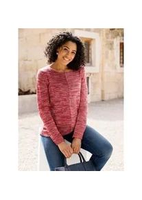 Strickpullover Classic Basics "Pullover", Damen, Gr. 48, dunkelrot, flamingo, meliert, 100% Polyacryl, gemustert, mehrfarbig, meliert, Pullover Strickpullover