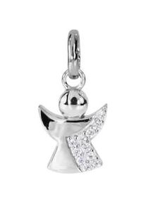 Kettenanh&auml;nger OSTSEE-SCHMUCK "OSTSEE-SCHMUCK Anh&auml;nger kleiner Engel Anh&auml;nger kleiner Engel", wei&szlig;, Schmuckanh&auml;nger, Damen, 18x9mm, Silber 925 (Sterlingsilber), 0,7 g, Kettenanh&auml;nger