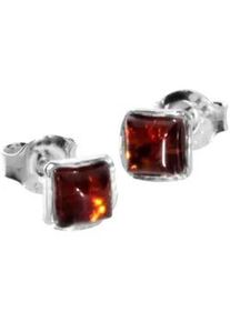 Paar Ohrstecker OSTSEE-SCHMUCK "OSTSEE-SCHMUCK Ohrstecker Classic 4 x 4 mm", wei&szlig;, Ohrringe, Damen, 5 x 5mm, Silber 925 (Sterlingsilber)