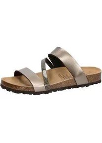 Hausschuh Lico "Pantolette Bioline Glitter", Damen, Gr. 40, braun, Synthetik, Schuhe Hausschuh