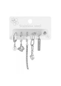 Adelia&acute;s Paar Ohrh&auml;nger ADELIA ́S "Damen Ohrstecker aus Edelstahl und Perle &Oslash; 9 mm", silber, Ohrringe, Damen, Damen, Edelstahl