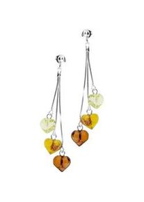 Paar Ohrh&auml;nger OSTSEE-SCHMUCK "OSTSEE-SCHMUCK Ohrh&auml;nger Herz Ohrh&auml;nger Herz", wei&szlig;, Ohrringe, Damen, 60x10mm, Silber 925 (Sterlingsilber)