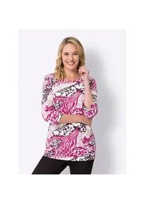 Longshirt Classic Basics "Longshirt", Damen, Gr. 40, rosa (ros&eacute;, erika, bedruckt), 100% Baumwolle, gemustert, mehrfarbig, Rundhals, Shirts Longshirt