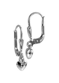 Paar Ohrh&auml;nger OSTSEE-SCHMUCK "OSTSEE-SCHMUCK Ohrh&auml;nger kleines Herz Ohrh&auml;nger kleines Herz", wei&szlig;, Ohrringe, Damen, 20 x 5mm, Silber 925 (Sterlingsilber)