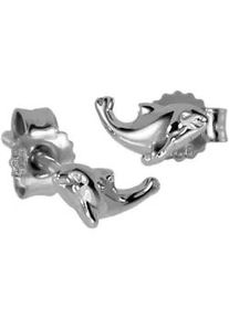 Paar Ohrstecker OSTSEE-SCHMUCK "OSTSEE-SCHMUCK Ohrstecker Delphin Ohrstecker Delphin", wei&szlig;, Ohrringe, Damen, 7 x 3mm, Silber 925 (Sterlingsilber)