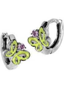 Paar Creolen OSTSEE-SCHMUCK "OSTSEE-SCHMUCK Creole Schmetterling Creole Schmetterling", wei&szlig;, Ohrringe, Damen, 11x7mm, Silber 925 (Sterlingsilber)