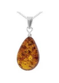 Kette mit Anh&auml;nger OSTSEE-SCHMUCK "OSTSEE-SCHMUCK Kette mit Anh&auml;nger Tropfen ca. 17 mm lang" Gr. 50, silber, Halsketten, Damen, 50cm, Silber 925 (Sterlingsilber), L: 42