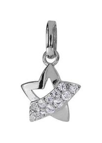 Kettenanh&auml;nger OSTSEE-SCHMUCK "OSTSEE-SCHMUCK Anh&auml;nger Stern Anh&auml;nger Stern", wei&szlig;, Schmuckanh&auml;nger, Damen, 17 x 10mm, Silber 925 (Sterlingsilber), 0,8 g, Kettenanh&auml;nger