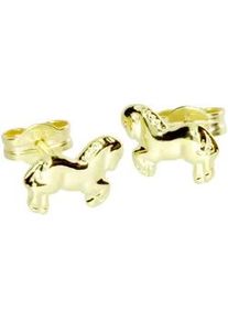 Paar Ohrstecker OSTSEE-SCHMUCK "OSTSEE-SCHMUCK Ohrstecker Pferd Ohrstecker Pferd", gelb, Ohrringe, Damen, 9 x 6mm, Gelbgold 333