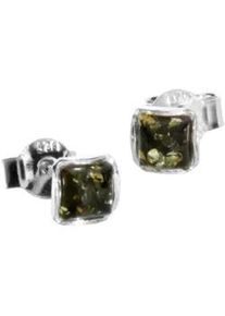 Paar Ohrstecker OSTSEE-SCHMUCK "OSTSEE-SCHMUCK Ohrstecker Classic 4x4 mm", wei&szlig;, Ohrringe, Damen, 5 x 5mm, Silber 925 (Sterlingsilber)