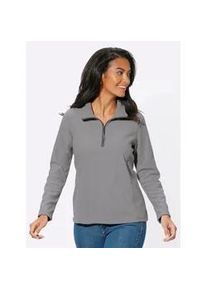 Fleeceshirt Casual Looks "Fleece-Shirt", Damen, Gr. 54, grau (grau, meliert), 100% Polyester, meliert, unifarben, Shirts