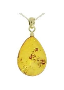 Kette mit Anh&auml;nger OSTSEE-SCHMUCK "OSTSEE-SCHMUCK Kette mit Anh&auml;nger Tropfen flach, ca. 22 mm lang" Gr. 42, gold, Halsketten, Damen, 42cm, Gelbgold 333, L: 42