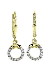 Paar Ohrh&auml;nger OSTSEE-SCHMUCK "OSTSEE-SCHMUCK Ohrh&auml;nger Meva Ohrh&auml;nger Meva", gelb, Ohrringe, Damen, 24x8mm, Gelbgold 333