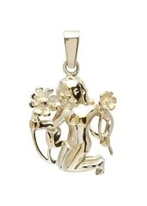 Kettenanh&auml;nger OSTSEE-SCHMUCK "OSTSEE-SCHMUCK Anh&auml;nger Tierkreiszeichen Jungfrau", gelb, Schmuckanh&auml;nger, Damen, 25 x 17mm, Silber 925 (Sterlingsilber), 2,8 g, Kettenanh&auml;nger
