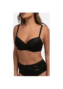 Triangel-Bikini-Top Dorina "Azores", Damen, Gr. 85, Cup F, schwarz, Microfaser, Obermaterial: 71% Polyester, 16% Elasthan, 13% Polyamid, unifarben, Bikini-Oberteile, Vorgeformte Cups