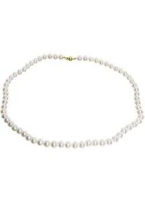 Perlenkette OSTSEE-SCHMUCK "OSTSEE-SCHMUCK Kette Ingrid 6 Kette Ingrid 6" Gr. 45, wei&szlig;, Halsketten, Damen, 45cm, Gelbgold 585, L: 42, Perlenkette