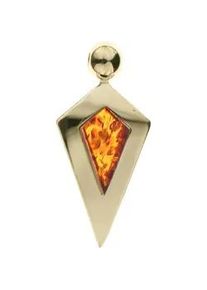 Kettenanh&auml;nger OSTSEE-SCHMUCK "OSTSEE-SCHMUCK Anh&auml;nger Erka Anh&auml;nger Erka", gelb, Schmuckanh&auml;nger, Damen, 52x23mm, Silber 925 (Sterlingsilber), 7,4 g, Kettenanh&auml;nger