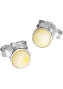 Paar Ohrstecker OSTSEE-SCHMUCK "OSTSEE-SCHMUCK Ohrstecker Classic 5 mm Ohrstecker Classic 5 mm", wei&szlig;, Ohrringe, Damen, 6mmrund, Silber 925 (Sterlingsilber)