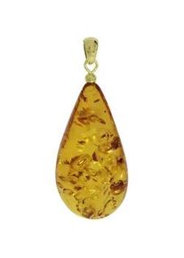 Kettenanh&auml;nger OSTSEE-SCHMUCK "OSTSEE-SCHMUCK Anh&auml;nger Tropfen ca. 42 mm lang - Gold 333/000", gelb, Schmuckanh&auml;nger, Damen, 52x26mm, Bernstein, 7,6 g, Kettenanh&auml;nger