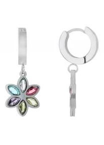 Adelia&acute;s Paar Ohrh&auml;nger ADELIA ́S "Damen Ohrh&auml;nger aus Edelstahl mit Blume - - &Oslash; 9 mm", silber, Ohrringe, Damen, Damen, Edelstahl