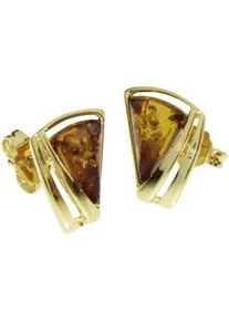 Paar Ohrstecker OSTSEE-SCHMUCK "OSTSEE-SCHMUCK Ohrstecker Ilga Ohrstecker Ilga", gelb, Ohrringe, Damen, 13 x 10mm, Gelbgold 333