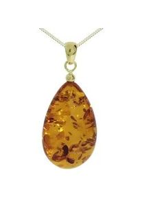 Kette mit Anh&auml;nger OSTSEE-SCHMUCK "OSTSEE-SCHMUCK Kette mit Anh&auml;nger Tropfen ca. 34 mm lang" Gr. 45, gold, Halsketten, Damen, 45cm, Gelbgold 333, L: 42