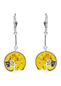 Paar Ohrh&auml;nger OSTSEE-SCHMUCK "OSTSEE-SCHMUCK Ohrh&auml;nger Windfl&uuml;chter 16 mm", wei&szlig;, Ohrringe, Damen, 43x16mm, Silber 925 (Sterlingsilber)