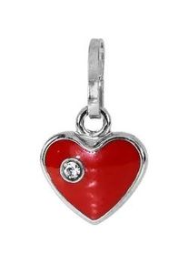Kettenanh&auml;nger OSTSEE-SCHMUCK "OSTSEE-SCHMUCK Anh&auml;nger kleines Herz Anh&auml;nger kleines Herz", rot, Schmuckanh&auml;nger, Damen, 14 x 8mm, Silber 925 (Sterlingsilber), 0,5 g, Kettenanh&auml;nger