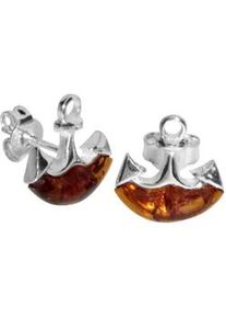 Paar Ohrstecker OSTSEE-SCHMUCK "OSTSEE-SCHMUCK Ohrstecker Anker Ohrstecker Anker", wei&szlig;, Ohrringe, Damen, 12 x 12mm, Silber 925 (Sterlingsilber)