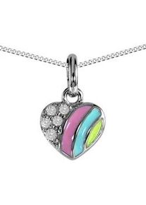 Kette mit Anh&auml;nger OSTSEE-SCHMUCK "OSTSEE-SCHMUCK Kette mit Anh&auml;nger kleines Herz", braun, Halsketten, Damen, 36 bis 38cm, Silber 925 (Sterlingsilber), L: 36 38