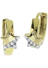 Paar Creolen OSTSEE-SCHMUCK "OSTSEE-SCHMUCK Creole Stern Creole Stern", gelb, Ohrringe, Damen, 12 x 6,0mm, Gelbgold 333