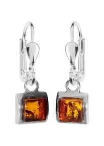 Paar Ohrh&auml;nger OSTSEE-SCHMUCK "OSTSEE-SCHMUCK Ohrh&auml;nger Astrid 6x6 Ohrh&auml;nger Astrid 6x6", wei&szlig;, Ohrringe, Damen, 25 x 8mm, Silber 925 (Sterlingsilber)