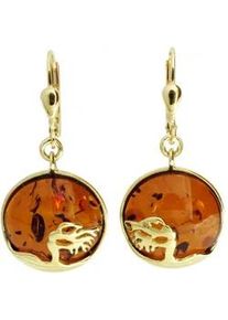 Paar Ohrh&auml;nger OSTSEE-SCHMUCK "OSTSEE-SCHMUCK Ohrh&auml;nger Windfl&uuml;chter 16 mm", gelb, Ohrringe, Damen, 34 x 16mm, Gelbgold 333