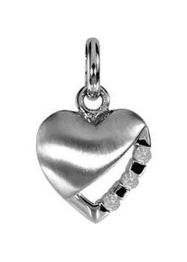 Kettenanh&auml;nger OSTSEE-SCHMUCK "OSTSEE-SCHMUCK Anh&auml;nger Herz 10 mm Anh&auml;nger Herz 10 mm", wei&szlig;, Schmuckanh&auml;nger, Damen, 16 x 10mm, Silber 925 (Sterlingsilber), 0,8 g, Kettenanh&auml;nger