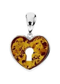 Kettenanh&auml;nger OSTSEE-SCHMUCK "OSTSEE-SCHMUCK Anh&auml;nger Herz Anh&auml;nger Herz", wei&szlig;, Schmuckanh&auml;nger, Damen, 27 x 19mm, Silber 925 (Sterlingsilber), 2,6 g, Kettenanh&auml;nger