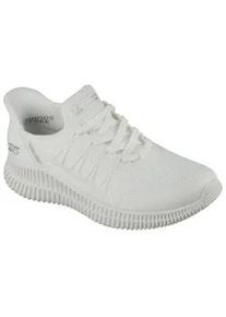 Sneaker Skechers "BOBS GEO LITE", Damen, Gr. 35, wei&szlig;, Textil, Schuhe Sneaker, Praxischuh, Freizeitschuh, Komfortschuh mit Slip-ins